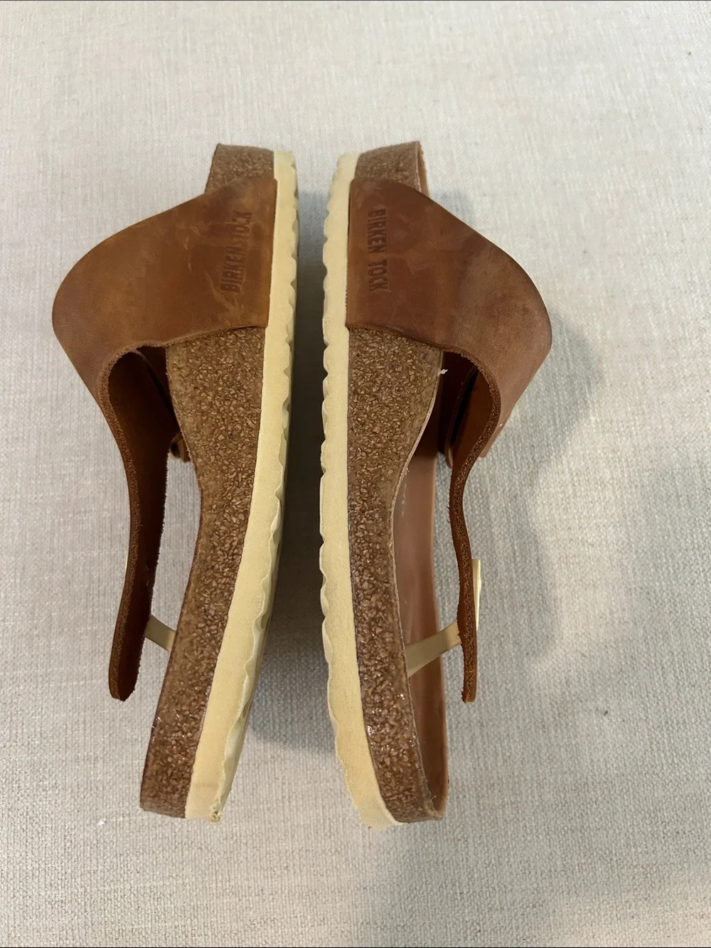 Birkenstock Women's Gizeh Big Buckle Sandals Cognac Oiled Leather, Size 10, NWOT